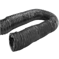 Non Flammable PVC Tarpaulin Flexible Duct Hose Gray or Black – Durable PVC-Coated Fabric Hose for HVAC and Industrial Ventilation, Flexible and Weather Resistant